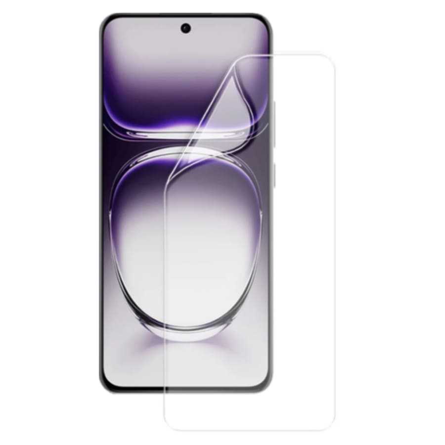 Hydrogel screen protector for Oppo Reno12F 5G by 9eight5, showing a clear, protective film on the phone screen.