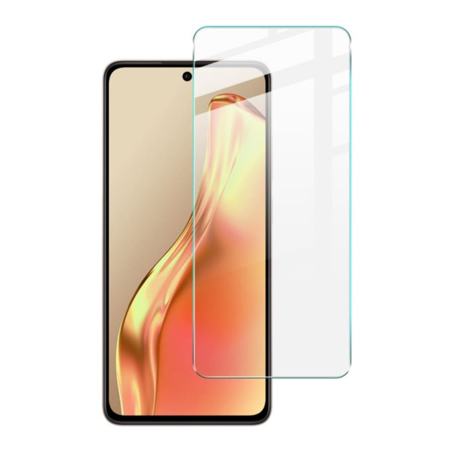 Pack of two 9eight5 screen protectors for Oppo Reno12F 5G smartphone, clear tempered glass for screen protection.