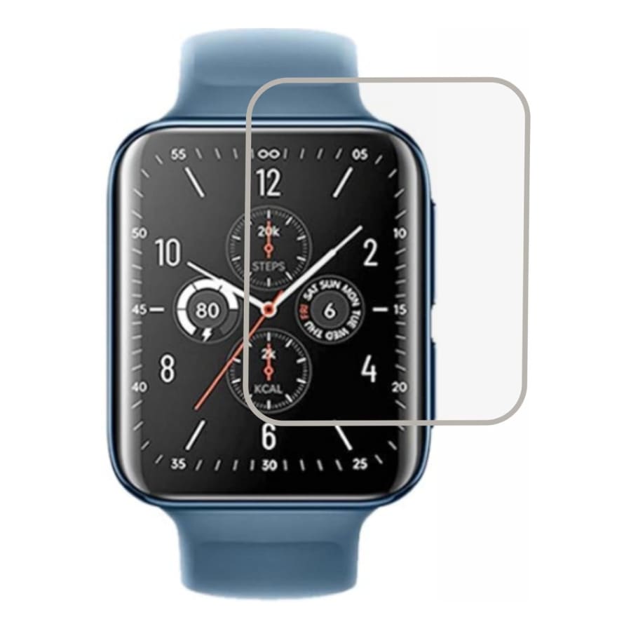 Hydrogel screen protector and watch case for Oppo Watch 2 46mm, blue, in a pack of 6, designed by That Watch Shop.