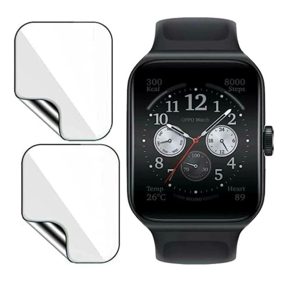 Hydrogel screen protector for Oppo Watch 3 Pro, transparent watch case by That Watch Shop with visible edges on the watch screen