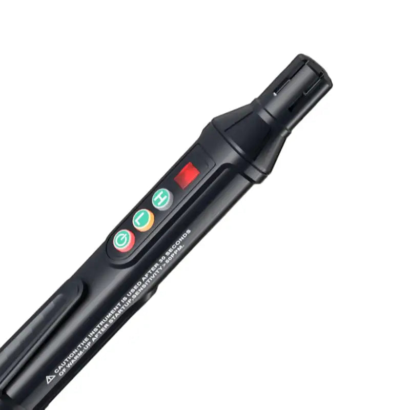 Habicare HBC portable gas leak detector with audible and visual alarms, compact device for detecting gas leaks safely.