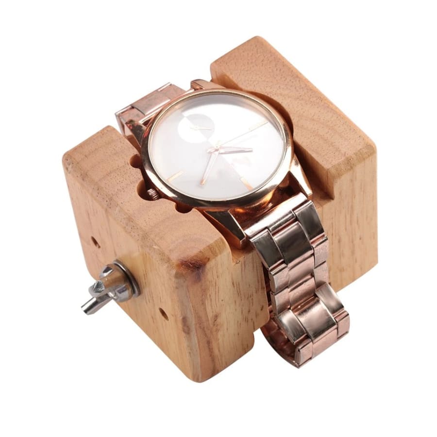 Professional watch vice from That Watch Shop, sturdy watch tools for secure watch repair and maintenance.