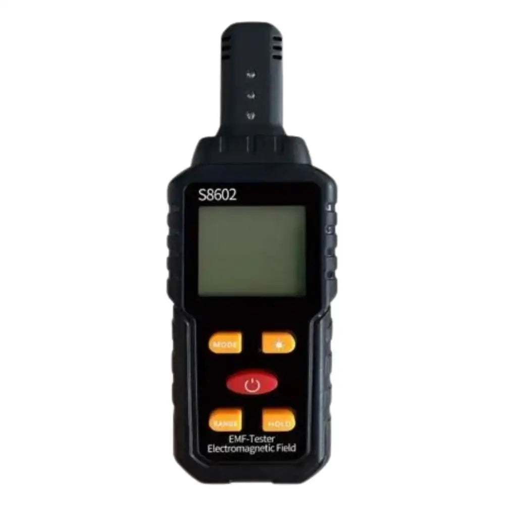 Habicare HBC Radiation Detector showing digital display and sensor, used for detecting radiation levels accurately.