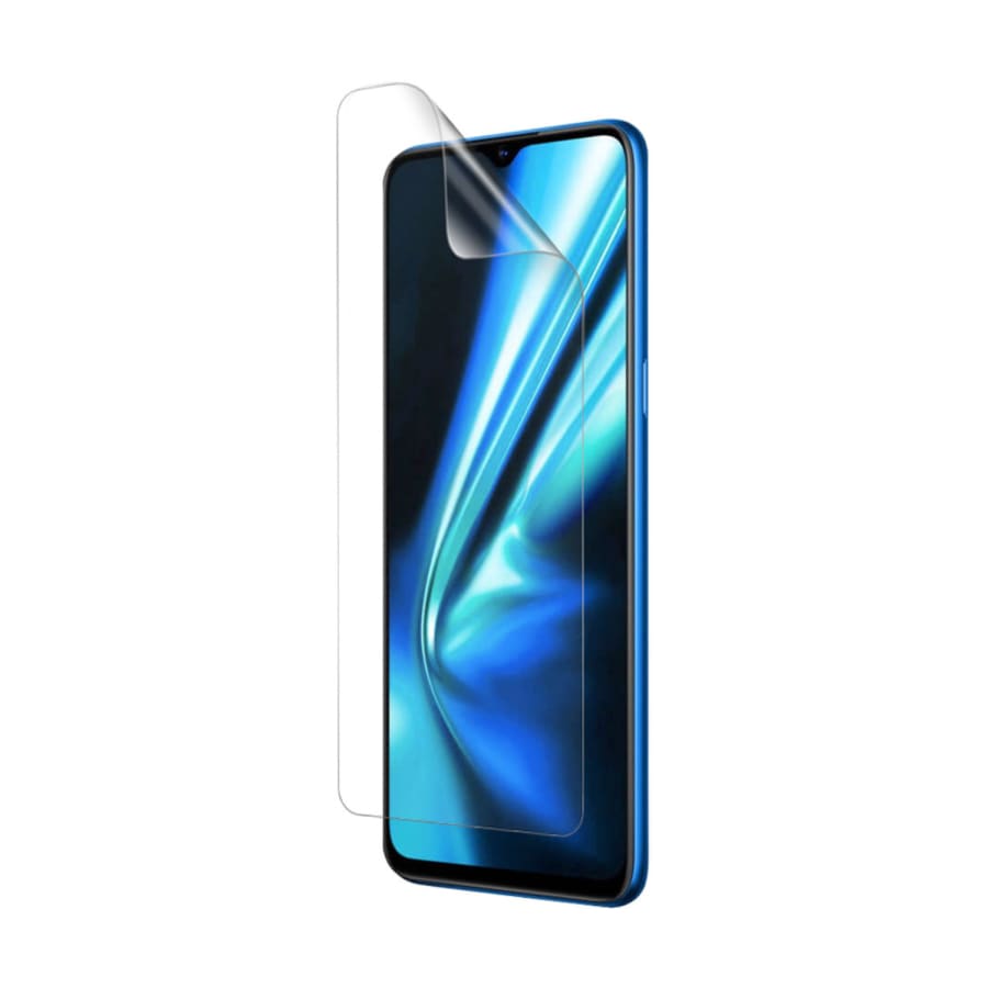 Hydrogel screen protector for Realme 5S by 9eight5, showing clear, flexible film designed to protect the phone screen from scratches.