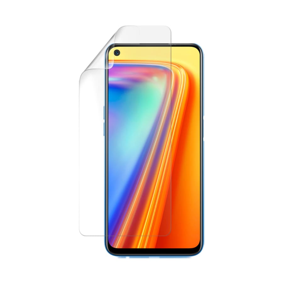 Hydrogel screen protector for Realme 7 by 9eight5, showing a clear, flexible protective layer fitting the phone screen.