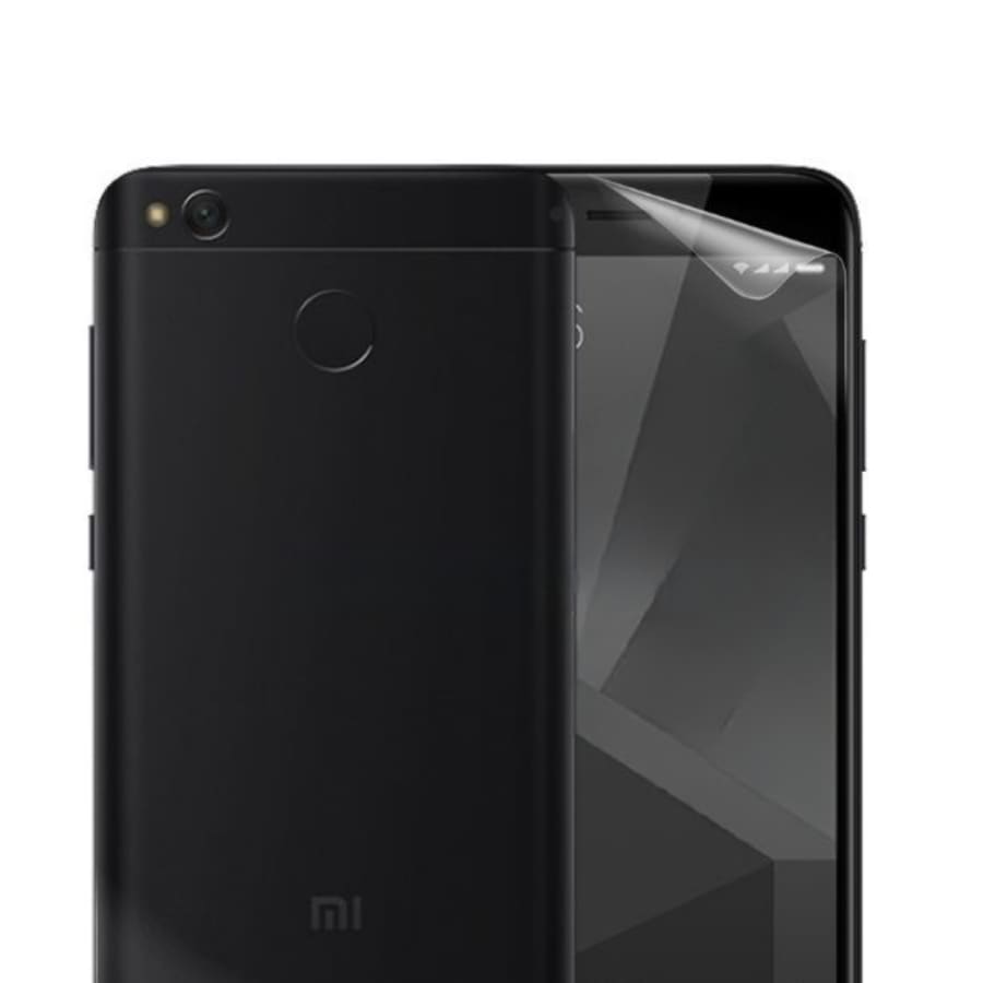 Two clear hydrogel screen protectors for Redmi 4X by 9eight5, shown in a pack of two for easy device protection.
