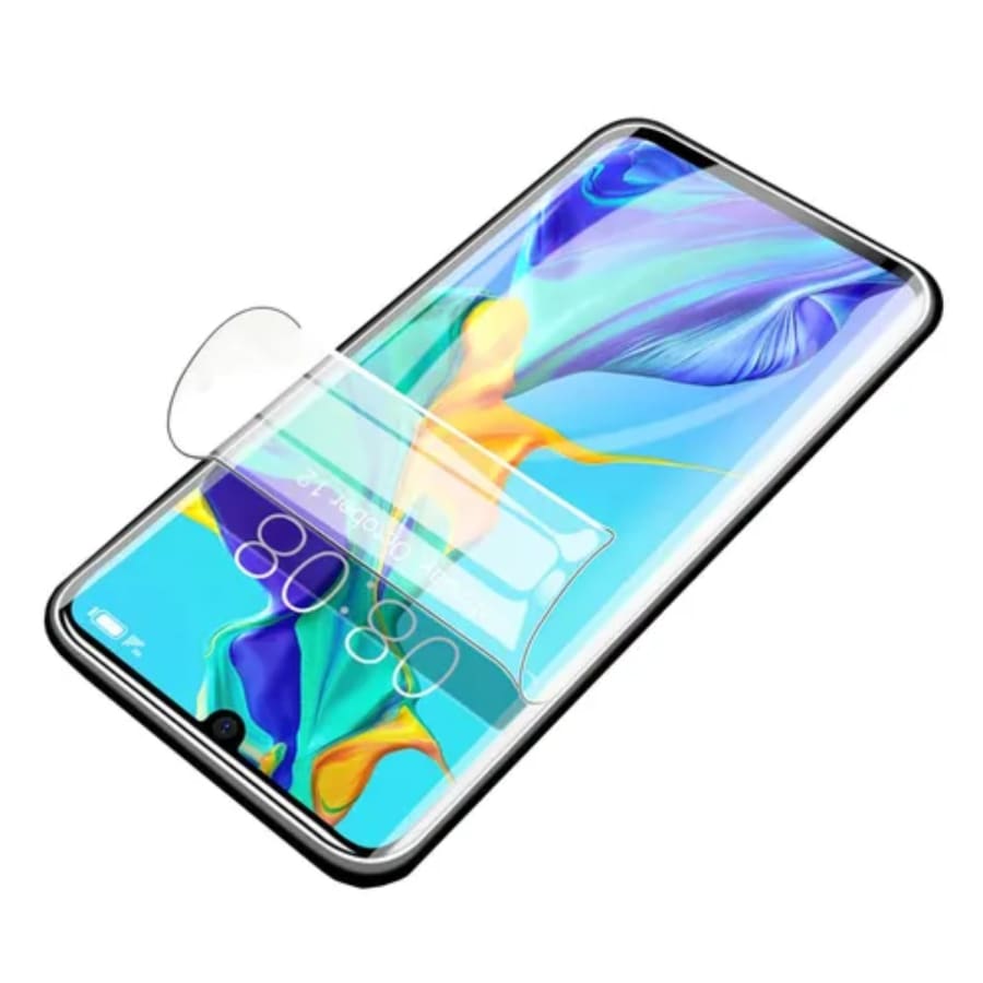 Hydrogel screen protector for Redmi A3x by 9eight5, showing clear, flexible film covering the phone screen.