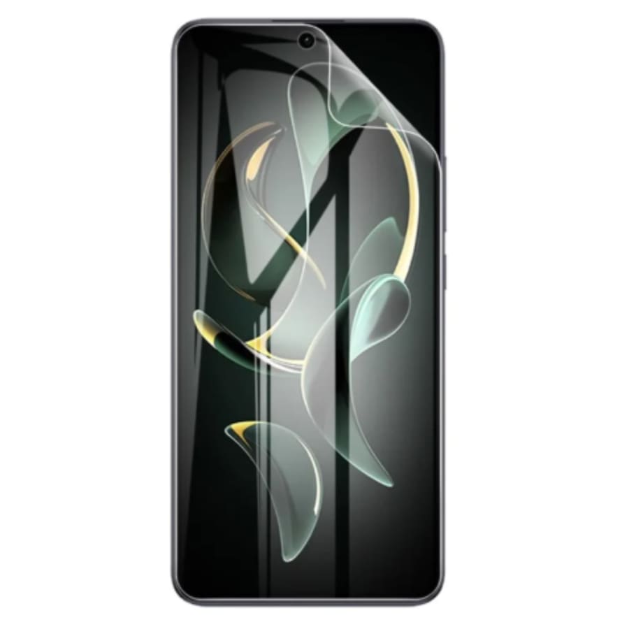 Redmi K60 Ultra hydrogel screen protector pack of 2 by 9eight5, showing clear, flexible protectors fitting the phone screen.