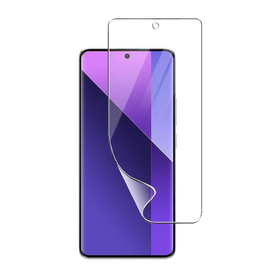 Hydrogel screen protector for Redmi Note 13 Pro 4G by 9eight5, showing a clear, flexible film fitting the smartphone screen.