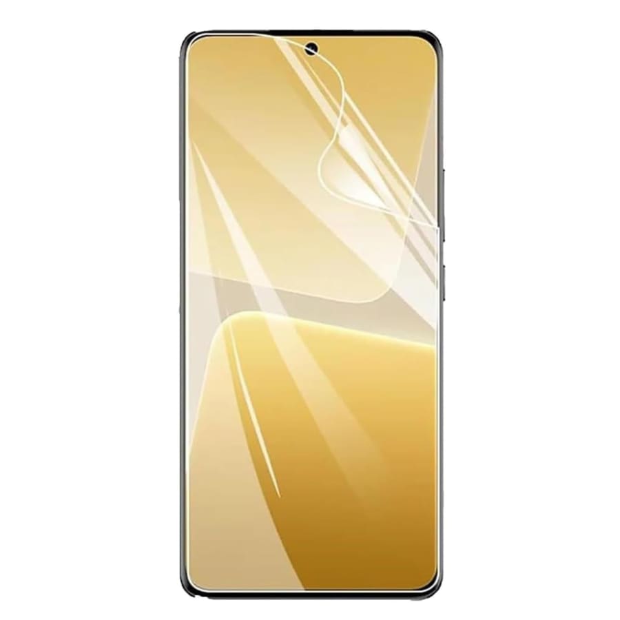 Redmi Note 14 SE 5G hydrogel screen protector by 9eight5, showing clear flexible film covering the phone screen.