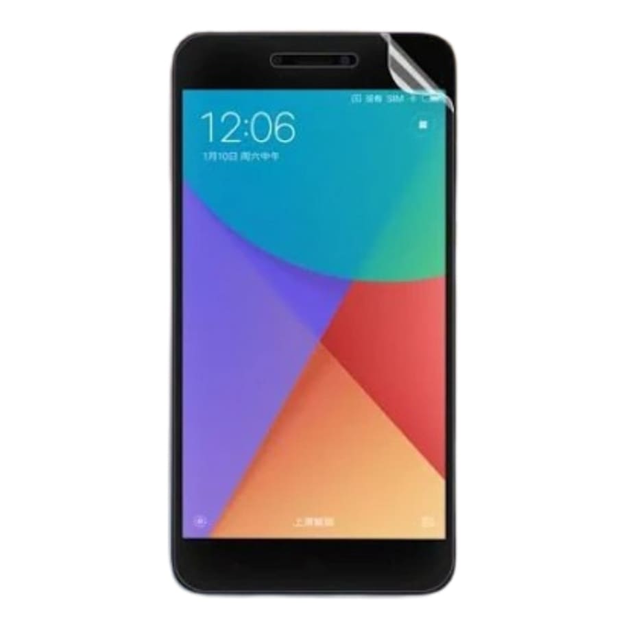 Hydrogel screen protector for Redmi Note 5A by 9eight5, showing clear and flexible film covering the phone screen.