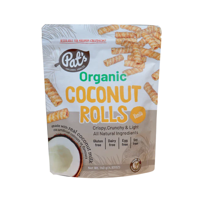 Organic Coconut Rolls (Vanilla) 140g livelifestore.co.nz