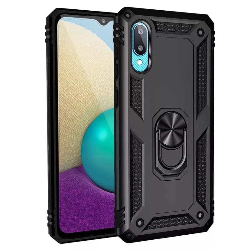 9eight5 Samsung Galaxy A22 4G phone case in black, protective cover with slim design and precise cutouts for camera and ports.