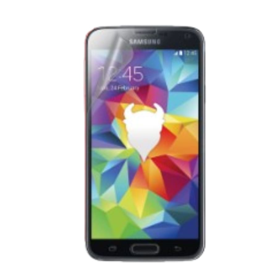 Hydrogel screen protector for Samsung Galaxy A5 (2014) by 9eight5, showing clear, flexible material fitting the phone screen.