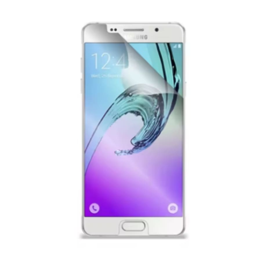 Two 9eight5 hydrogel screen protectors for Samsung Galaxy A5 (2016), showing clear, flexible covers for the device screen.