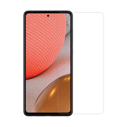 Two 9eight5 screen protectors for Samsung Galaxy A72 4G/5G, clear plastic protectors shown in a pack of two.