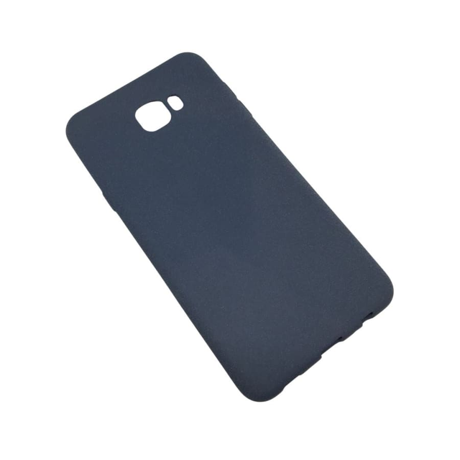 Navy blue silicone phone case for Samsung Galaxy C7 Pro by 9eight5, shown on the device with a smooth, flexible texture