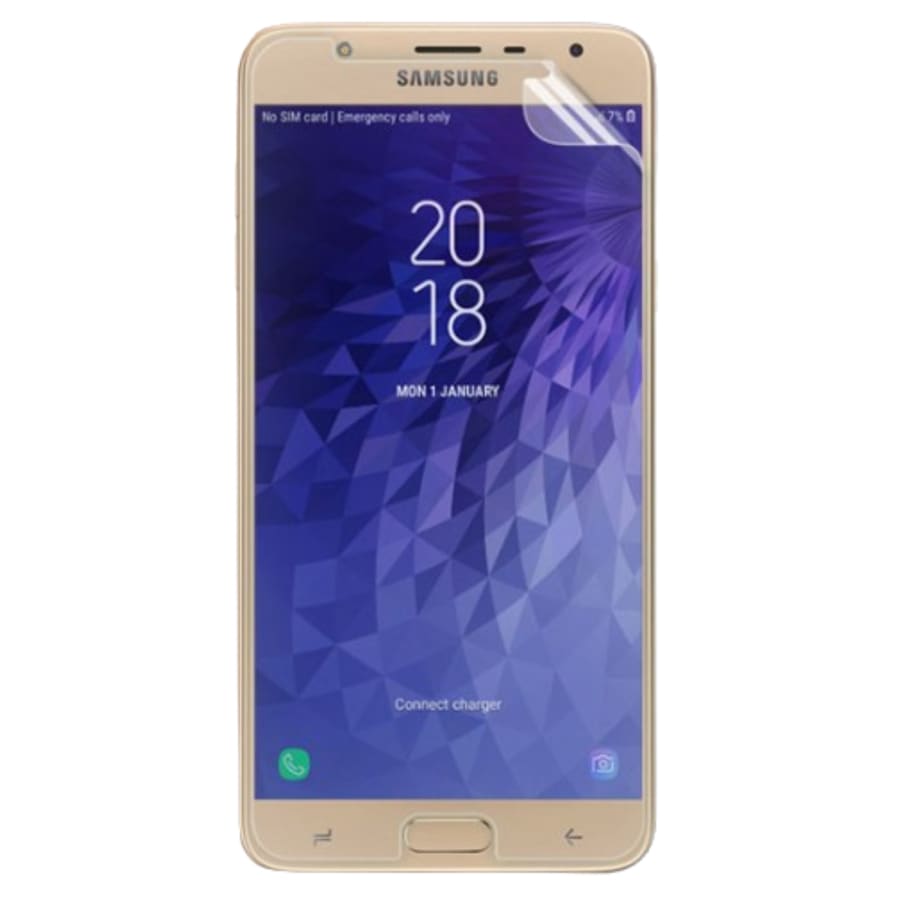 Two hydrogel screen protectors for Samsung Galaxy J2 (2018) by 9eight5, shown in the image, designed to protect the device's screen.