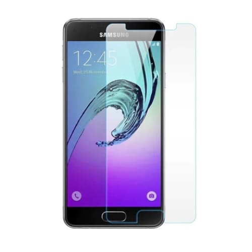 Two 9eight5 screen protectors for Samsung Galaxy J3 Prime shown in the image, designed to protect the phone's screen from scratches and cracks.