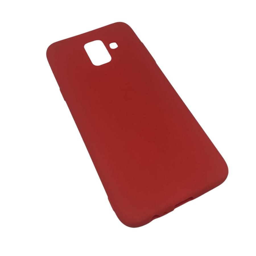 Silicone phone case for Samsung Galaxy J6 (2018) by 9eight5, showing smooth, flexible material and precise cutouts for buttons.