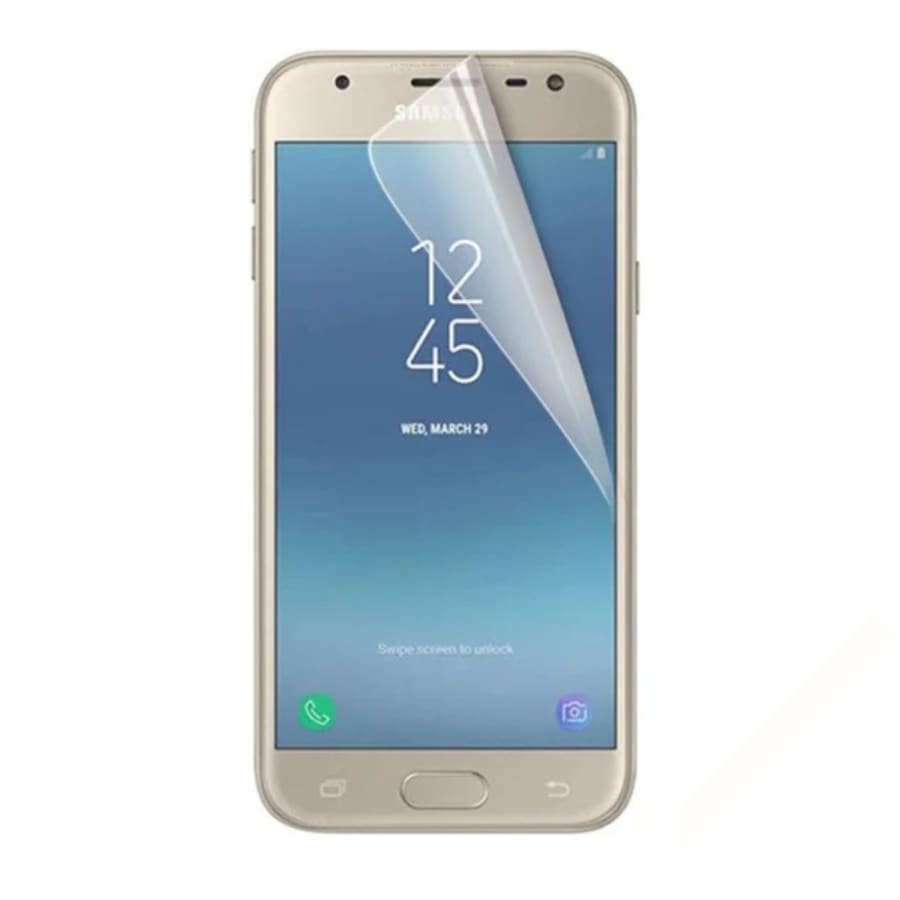 Two 9eight5 hydrogel screen protectors for Samsung Galaxy J7 (2016) shown in the image, designed to protect the device screen.