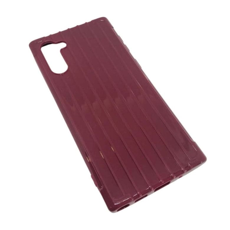 Silicone phone case for Samsung Galaxy Note 10 by 9eight5, showing clear protective cover with precise cutouts and smooth finish.