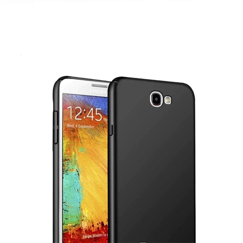 Black silicone case for Samsung Galaxy Note 2 by 9eight5, showing a snug fit and smooth texture on the phone.