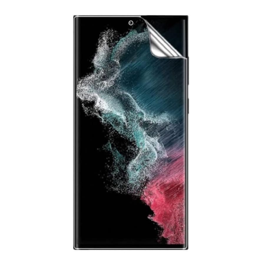 Hydrogel film screen protector for Samsung Galaxy Note 20 by 9eight5, showing a clear, flexible protective layer over the phone screen.