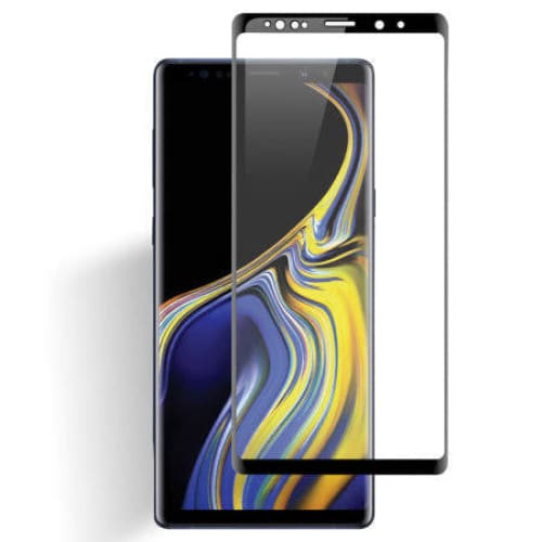Clear glass screen protector for Samsung Galaxy Note 8 by 9eight5, showing the sleek, transparent design on the device screen.