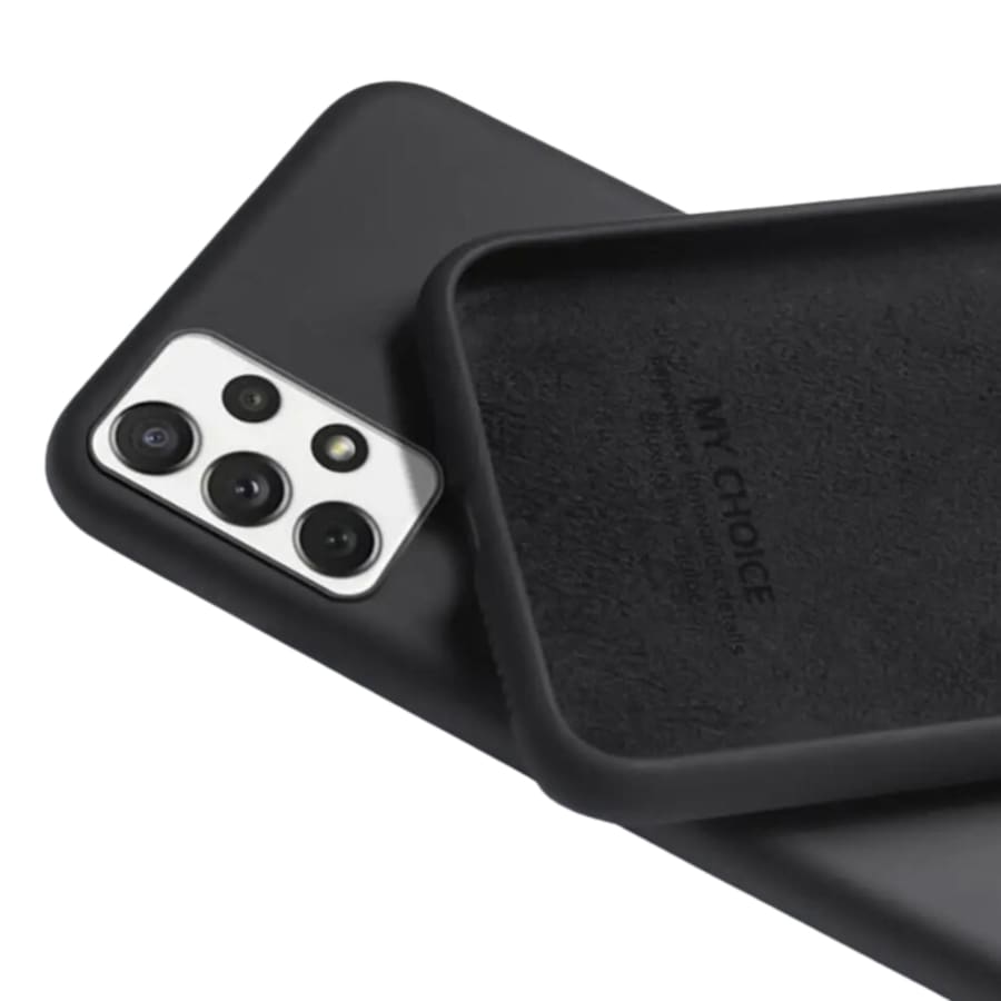 Black silicone case for Samsung Galaxy S20 by 9eight5, showing the protective phone cover with textured finish.