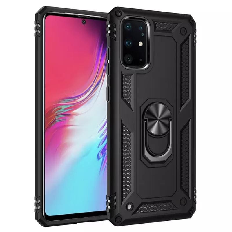 9eight5 hard phone case for Samsung Galaxy S20 FE, durable protective cover with textured grip, black color, and precise cutouts.