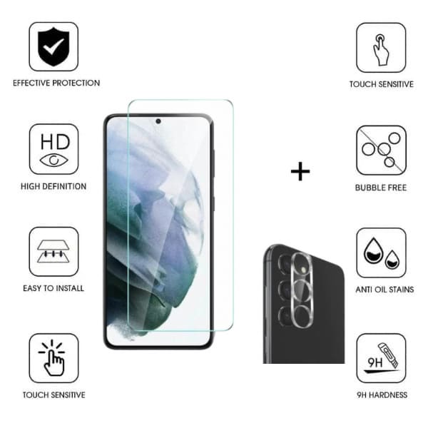 Glass Screen Protector for Samsung Galaxy S23 (2 in 1) 9eight5