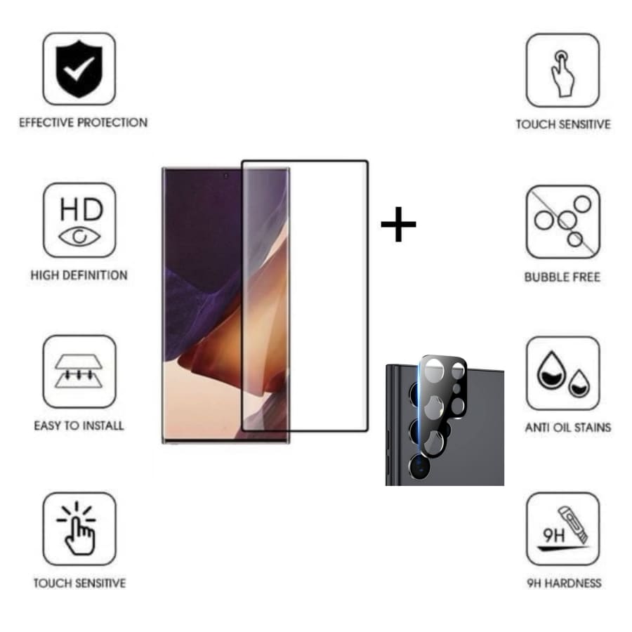 Glass Screen Protector for Samsung Galaxy S23 Ultra (2 in 1) 9eight5