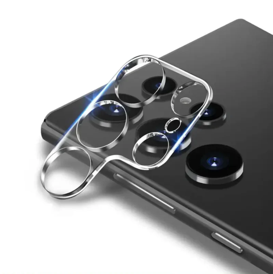 Samsung Galaxy S23 Ultra glass camera lens shield protector, clear mobile phone screen protector from TechPlus.