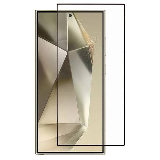 Two 9eight5 screen protectors for Samsung Galaxy S25 Ultra, clear tempered glass, protective film covering the phone screen.