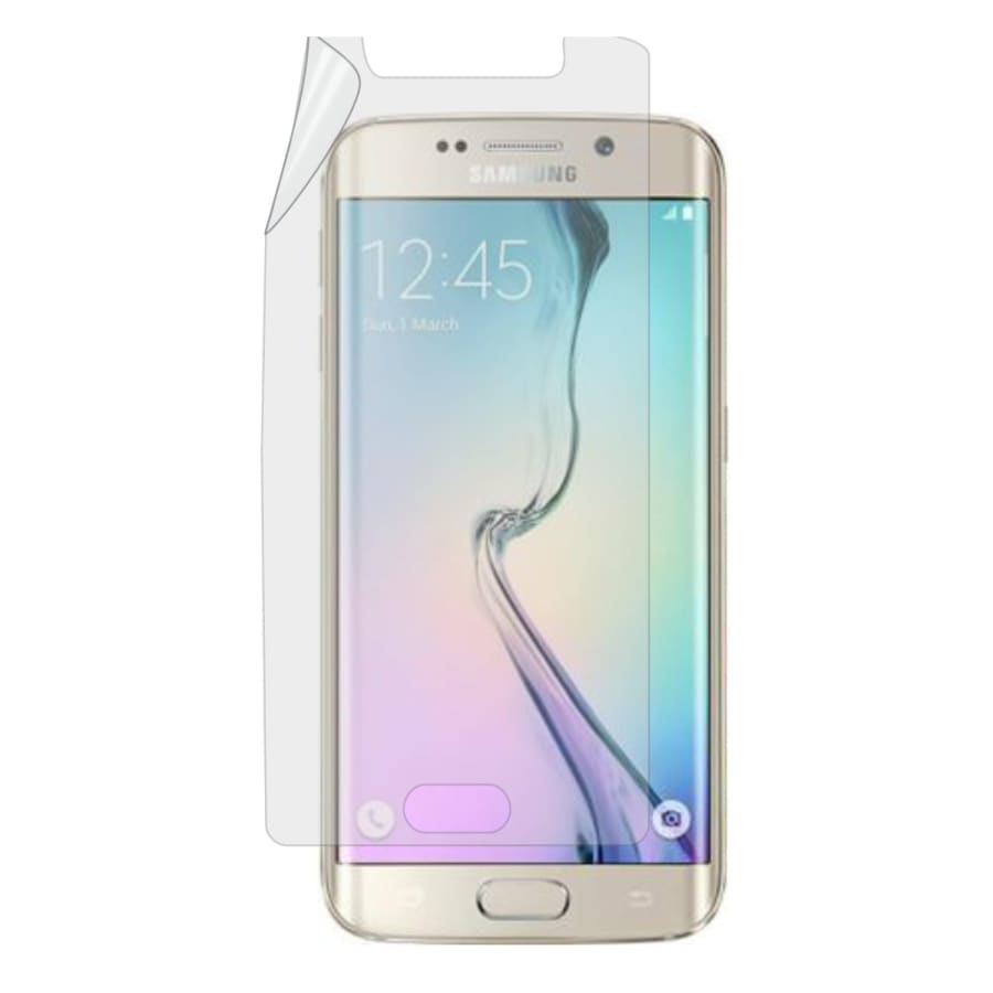 Two 9eight5 hydrogel screen protectors for Samsung Galaxy S6 Edge, providing durable protection for the device screen.
