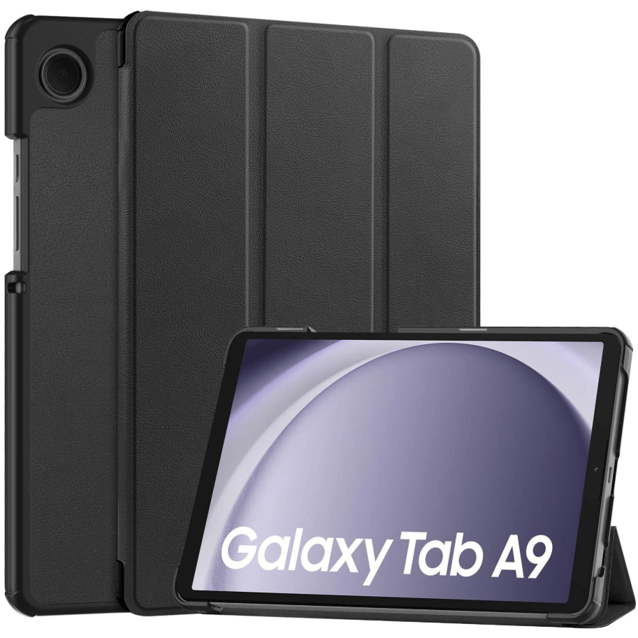 Samsung Galaxy Tab A9 8.7 inch trifold folio stand case with slim PU leather cover and magnetic flip closure by TechPlus