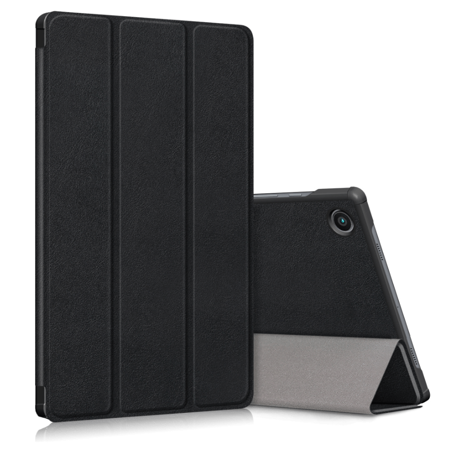 Samsung Galaxy Tab A9 Plus 11-inch tri-fold stand case by TechPlus, front view showing protective cover and stand feature.