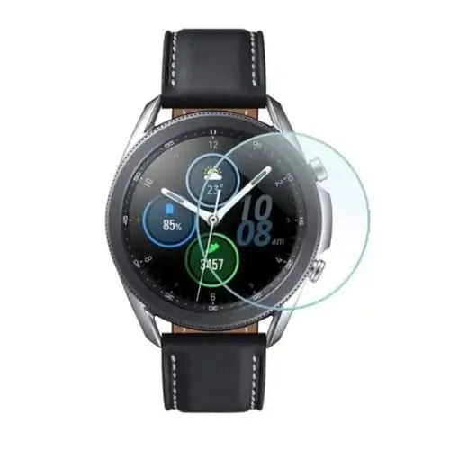 Set of five Habicare screen protectors for Samsung Galaxy Watch 3 45mm, designed to safeguard the watch display.