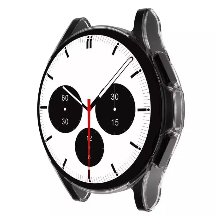 Clear protective case for Samsung Galaxy Watch 4 Classic 42mm by Habicare, showcasing the watch with a transparent cover.