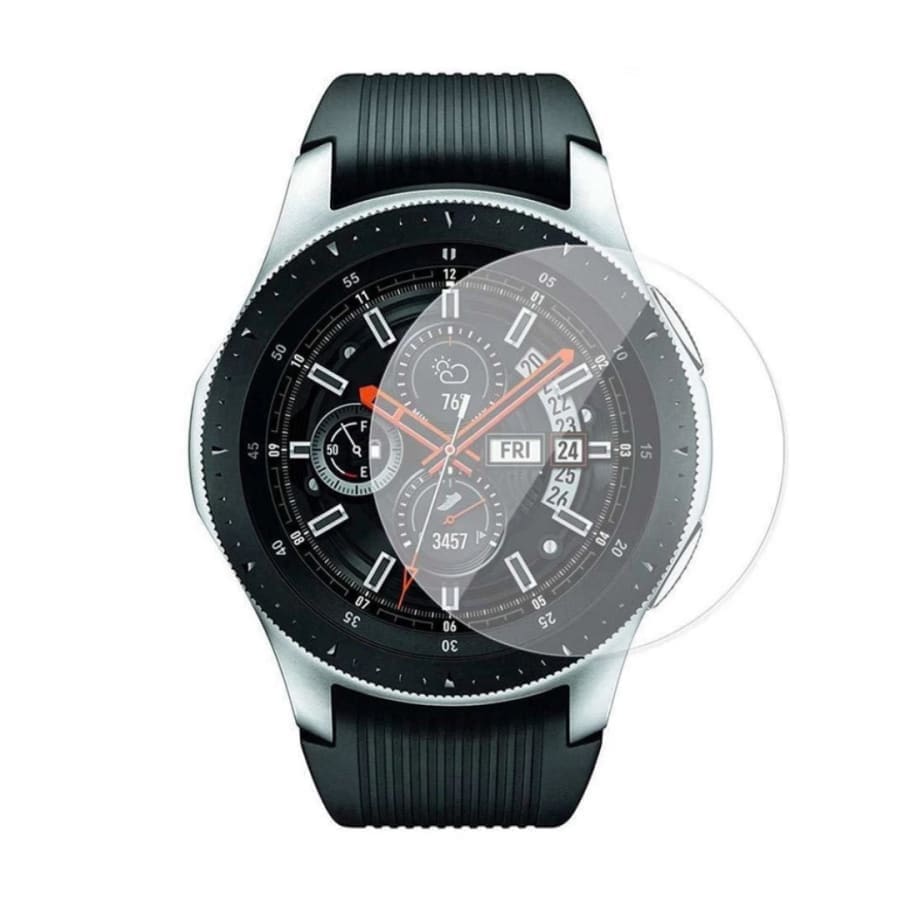 Samsung Galaxy Watch 46mm screen protector from That Watch Shop, pack of 2, clear protective film over watch display.