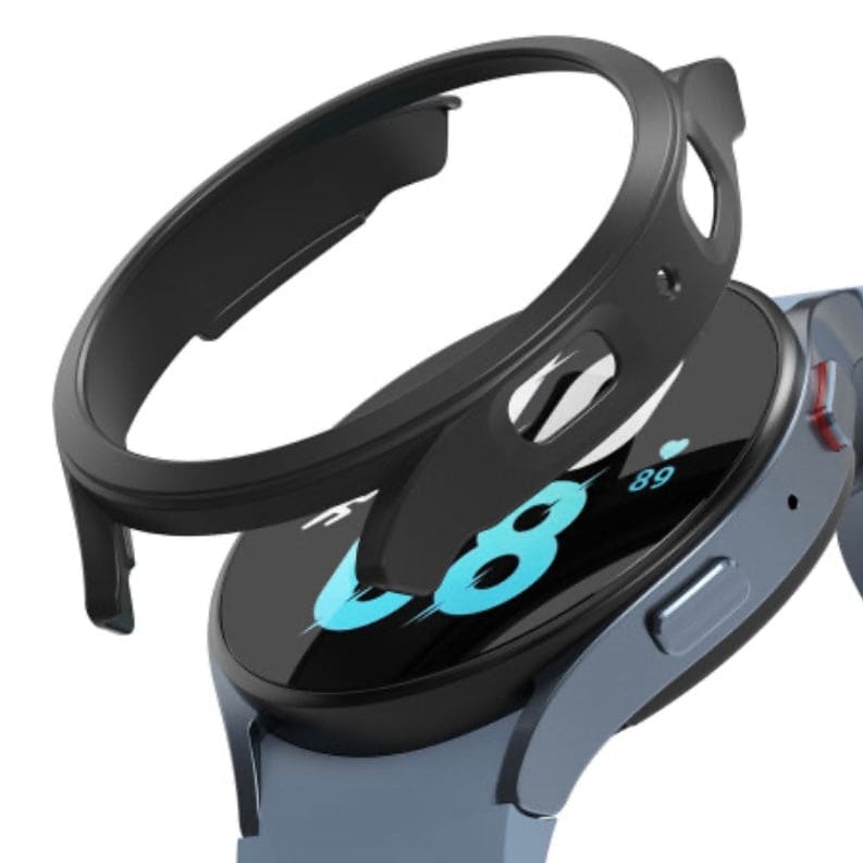 Black protective case for Samsung Galaxy Watch 5 (44mm), designed to shield and enhance the smartwatch's appearance.