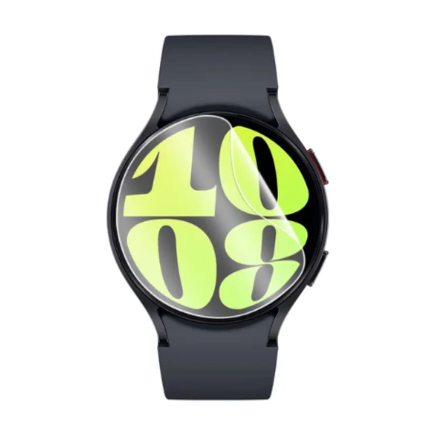 Hydrogel screen protectors for Samsung Galaxy Watch 6 40mm, black, pack of 6, designed to protect the watch face from scratches.