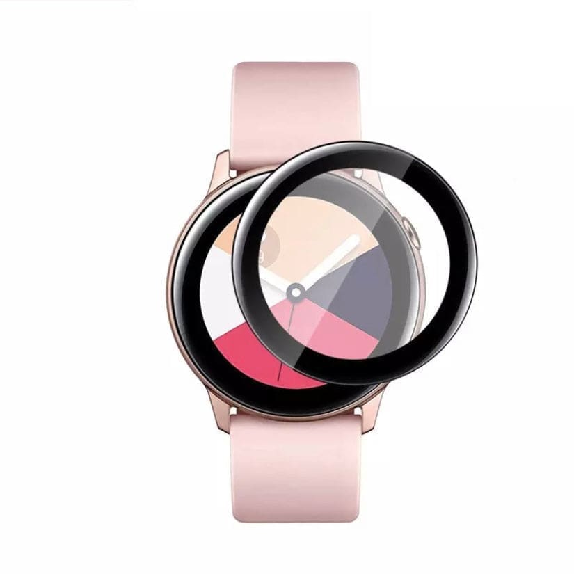 Pink screen protectors for Samsung Galaxy Watch Active 2 (40mm) in a pack of 2, designed to safeguard the watch display.