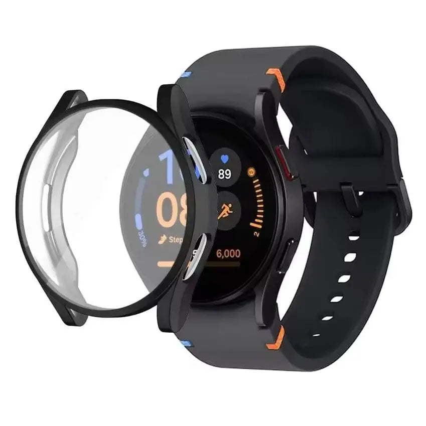 Black Habicare protective case for Samsung Galaxy Watch FE 40mm, offering durable protection and seamless design for the smartwatch.