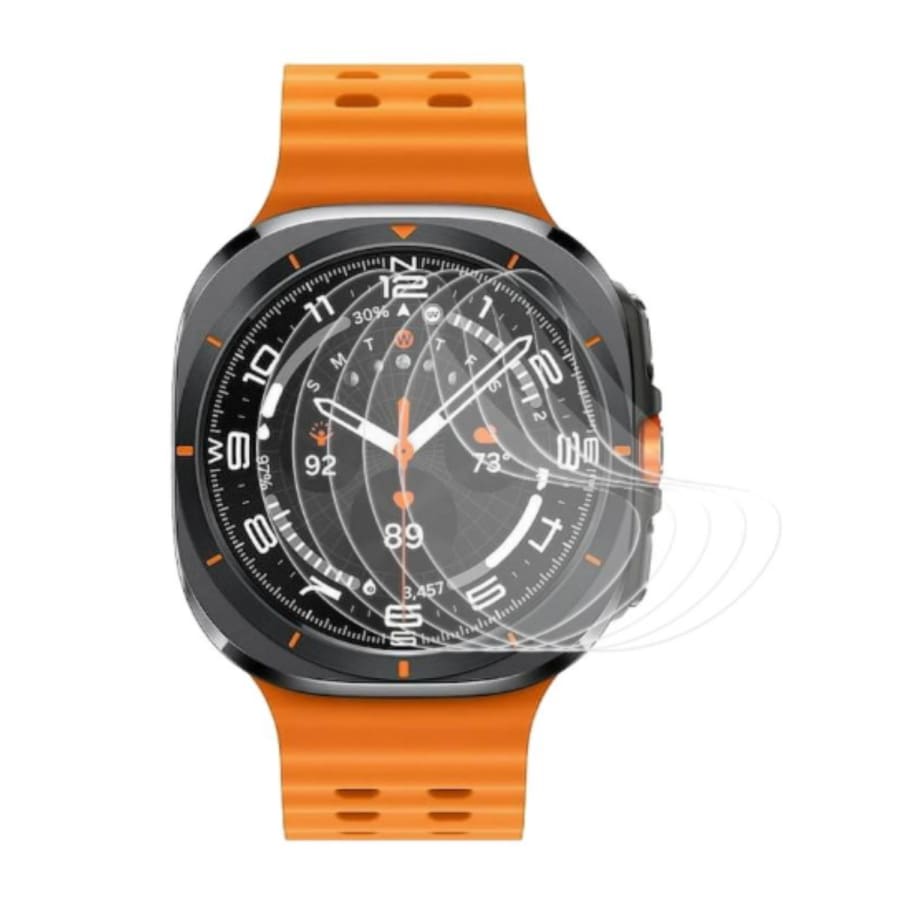 Hydrogel screen protectors for Samsung Galaxy Watch Ultra 47mm and Watch Ultra 2, pack of 6, clear protective film on watch screen
