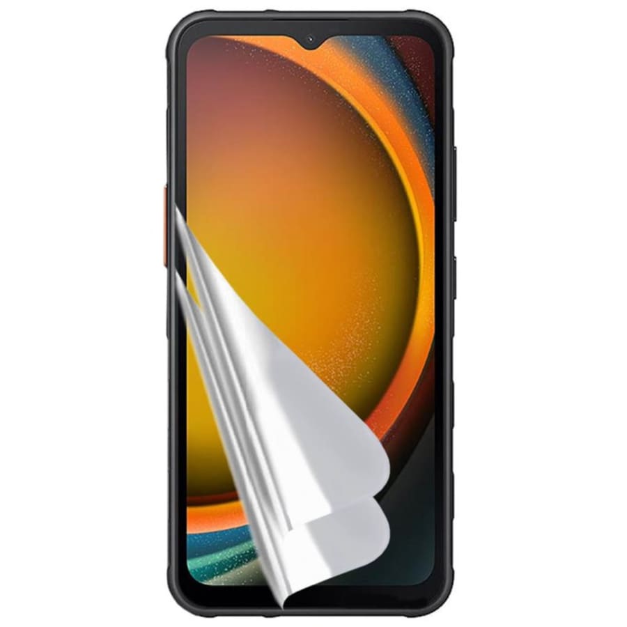 Two 9eight5 hydrogel screen protectors for Samsung Galaxy Xcover 4/4s, designed to protect and maintain screen clarity.