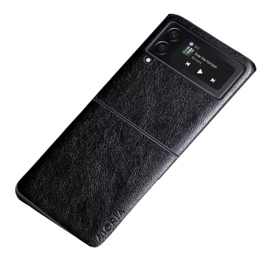 Black Gloss Case for Samsung Galaxy Z Flip 3 by 9eight5, showcasing a sleek protective phone cover with a shiny finish.