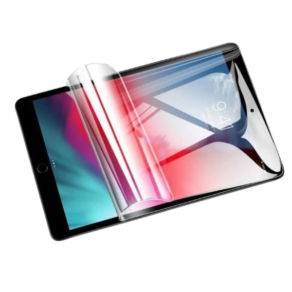 Set of two 9eight5 hydrogel screen protectors for iPad mini 6th gen, showing clear, thin overlays on the device screen.