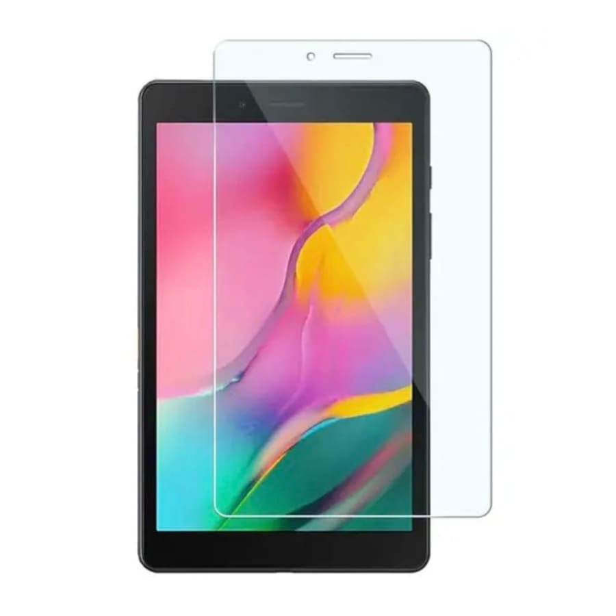 9eight5 screen protector for Samsung Galaxy Tab A 8.0” (2017) T380/T385, showing tempered glass fitting over the tablet screen